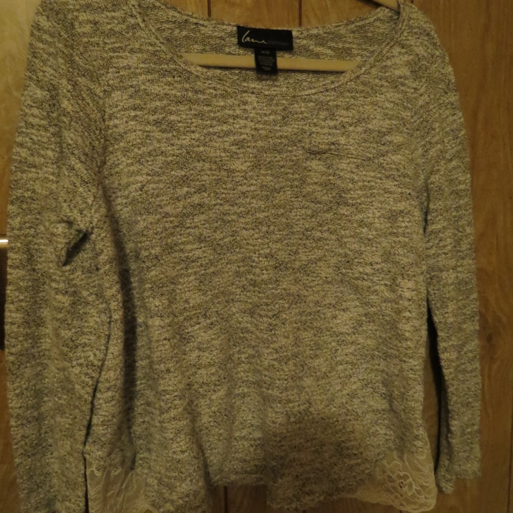 Lane Bryant Gray Scoop Sweater Size 14/16 (1X)